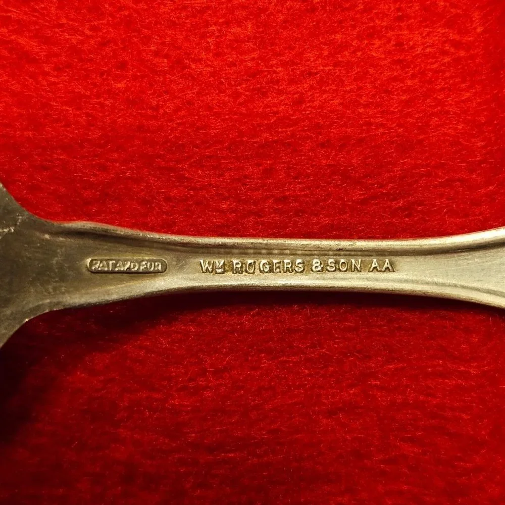 3 State Souvenir Spoons IL IN TX Rogers & Son AA Eagle Silver-plate Vintage 1915